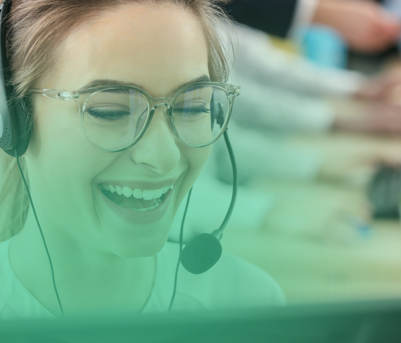 Woman smiling on the phone